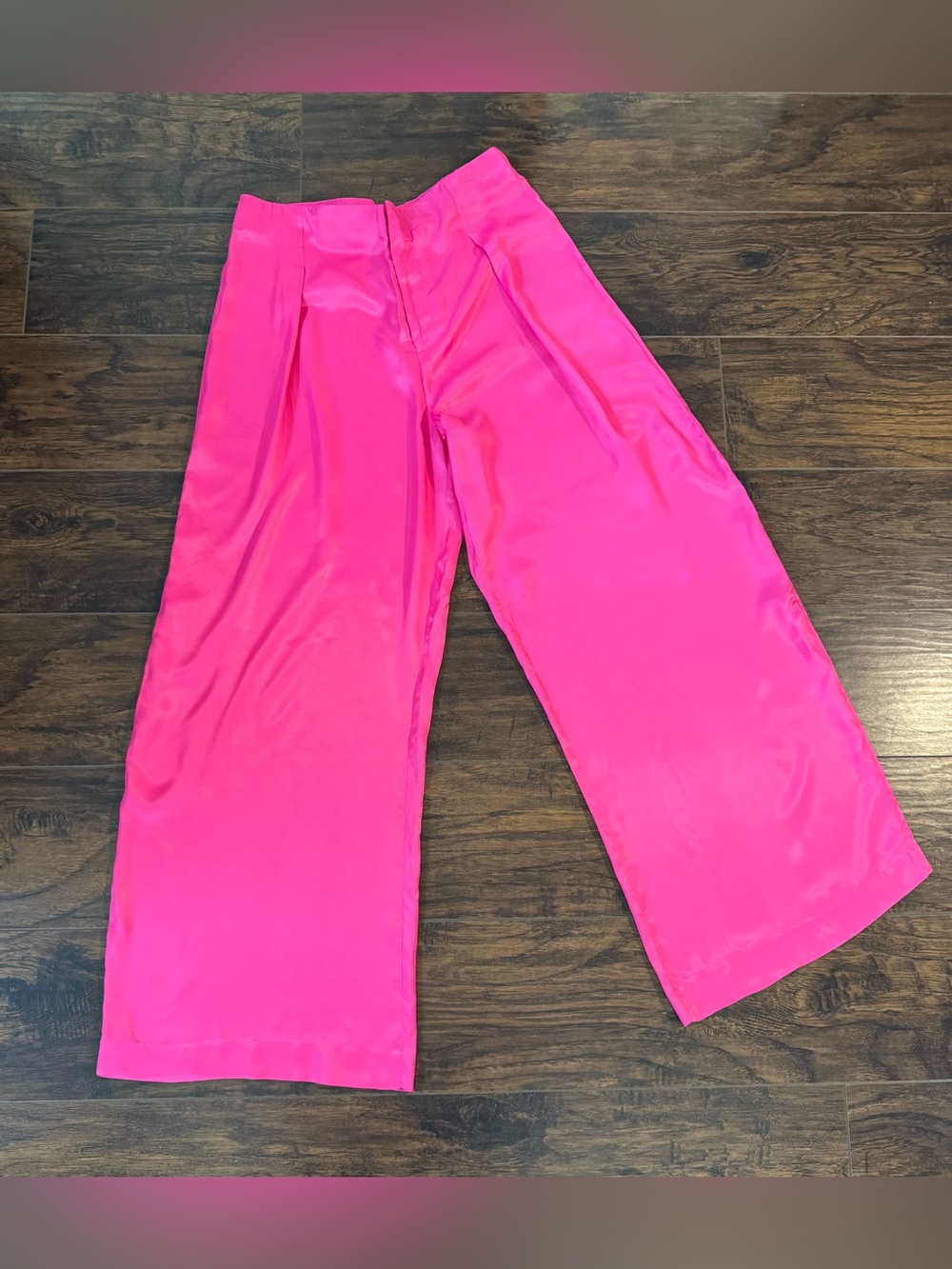 Zara Bright Pink Wide-Leg Trousers